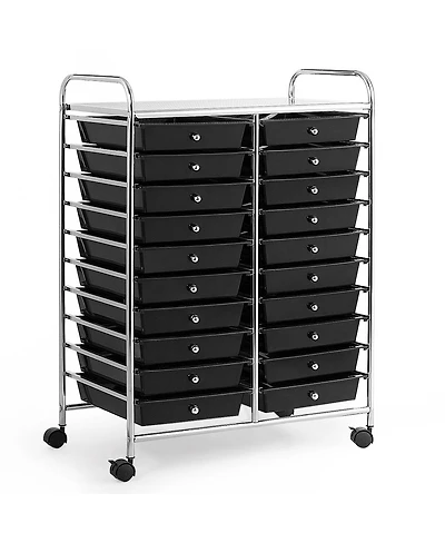 20 Drawers Rolling Storage Cart Art Craft Organizer on Wheels