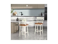 24.5 Inches Set of 2 Swivel Bar Stools with 360° Swiveling