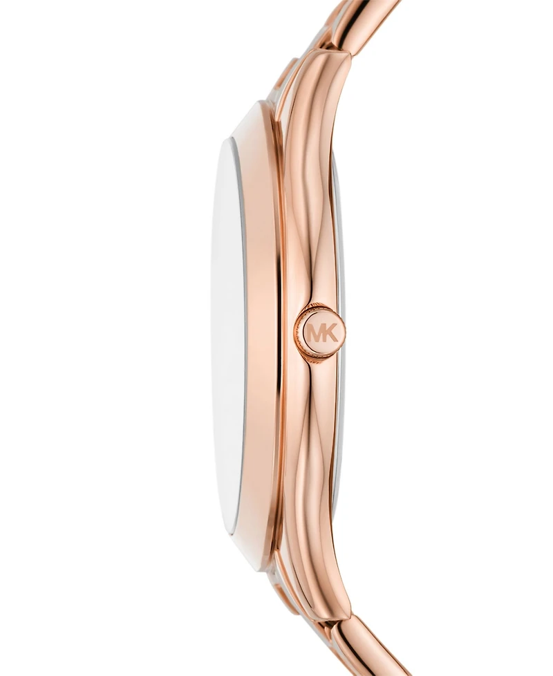 Michael Kors Women's Slim Runway Three-Hand Rose Gold-Tone Stainless Steel Watch 42mm