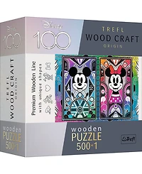 Trefl Wood Craft 500 +1 Piece Wooden Puzzle - Disney's Mickey & Minnie Mouse