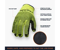 RefrigiWear Men's Midweight Dot Grip Gloves - Insulated Knit Work with Pvc Grip, Sold by the Dozen