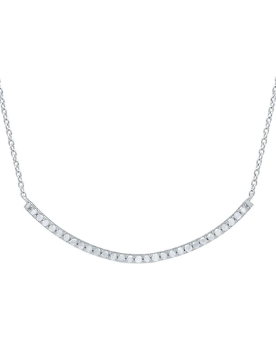 Marsala Diamond Curved Bar 16" Collar Necklace (1/4 ct. t.w.) in Sterling Silver