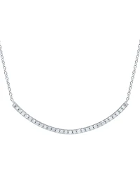 Marsala Diamond Curved Bar 16" Collar Necklace (1/4 ct. t.w.) in Sterling Silver