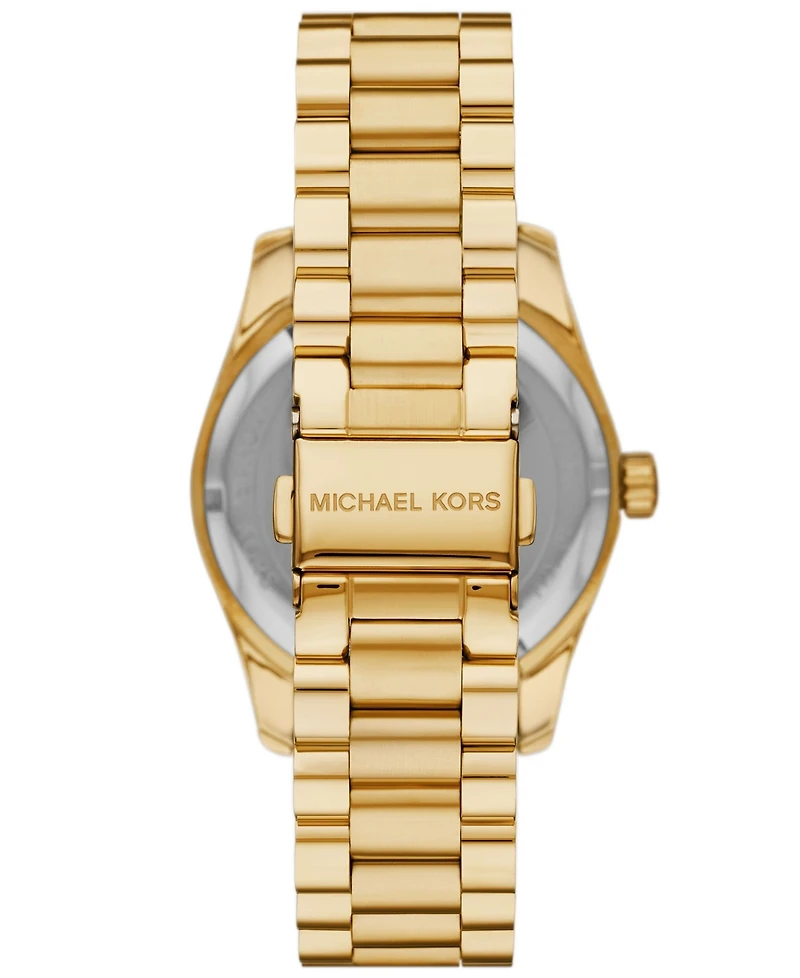 Michael Kors Women's Lexington Three-Hand Gold-Tone Stainless Steel Watch 38mm