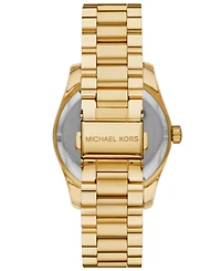 Michael Kors Women's Lexington Three-Hand Gold-Tone Stainless Steel Watch 38mm