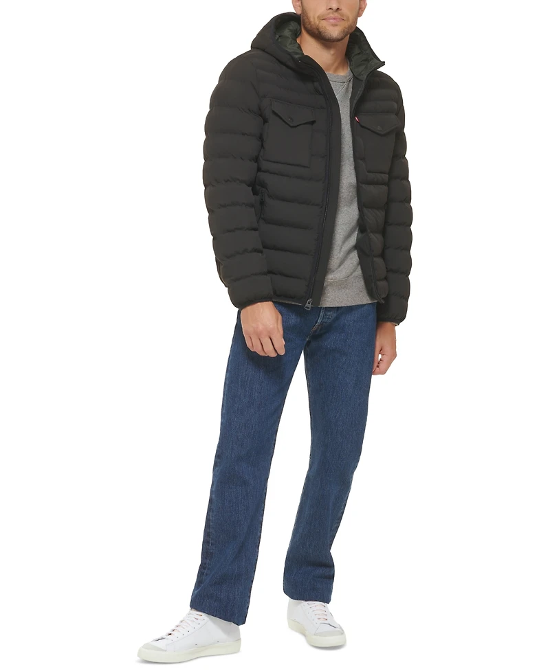 Levi's Men's Stretch Hooded Two-Pocket Quilted Jacket