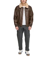 Levi's Men's Sherpa Collar Faux Leather Bomber Jacket