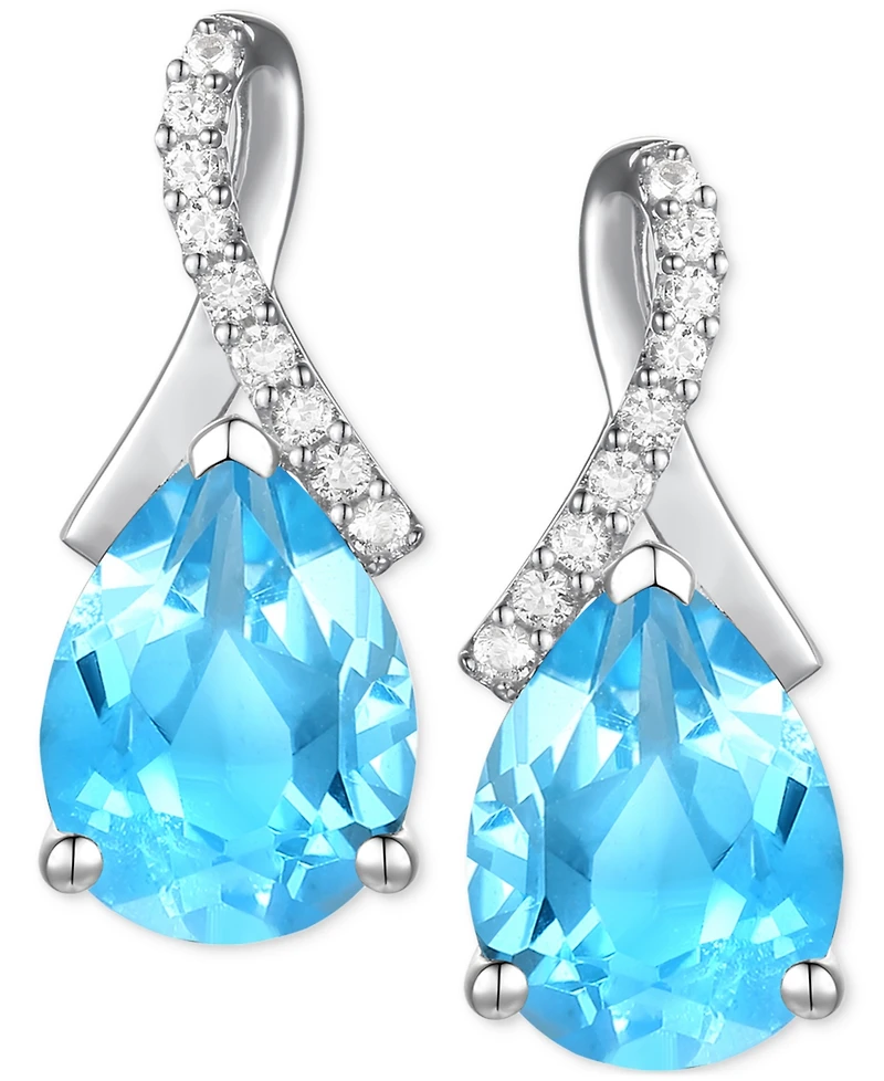 Amethyst (1-7/8 ct. t.w.) & Lab-Grown White Sapphire (1/10 Pear Swirl Stud Earrings 14k Gold-Plated Sterling Silver (Also Additional G