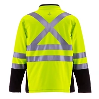 RefrigiWear Men's HiVis Insulated Softshell Jacket - High-Visibility, Warm Work Coat, Water-Repellent, Windproof, Reflective Safety Gear