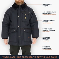 RefrigiWear Big & Tall Iron-Tuff Siberian Jacket - Extreme Cold Weather Workwear, -50°F Protection, Durable Water-Resistant