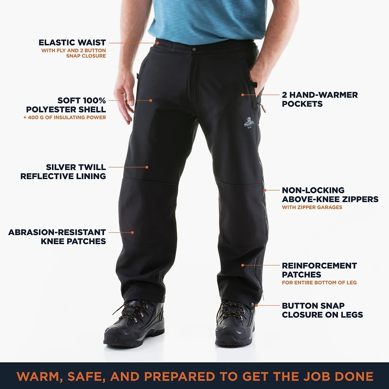 RefrigiWear Men's Men s Insulated Softshell Pants - Extreme Cold Protection, Water-Repellent, Wind-Tight Workwear