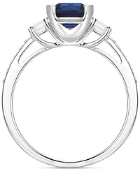 Lab-Grown Morganite (1-3/8 ct. t.w.) & White Sapphire (1/3 Three Stone Ring 14k Rose Gold-Plated Sterling Silver (Also Addit