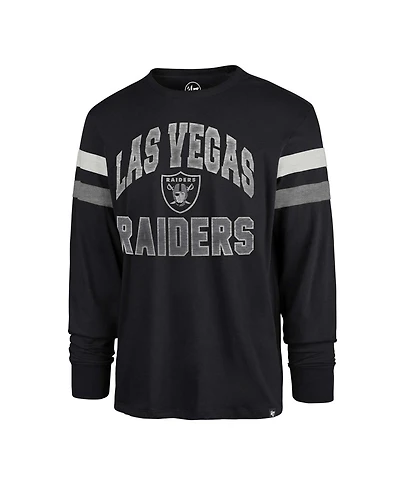 Men's '47 Brand Black Distressed Las Vegas Raiders Irving Long Sleeve T-shirt