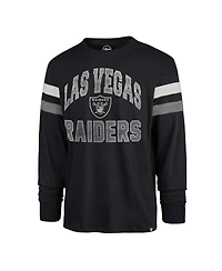Men's '47 Brand Black Distressed Las Vegas Raiders Irving Long Sleeve T-shirt
