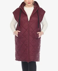 White Mark Plus Diamond Quilted Hooded Puffer Vest