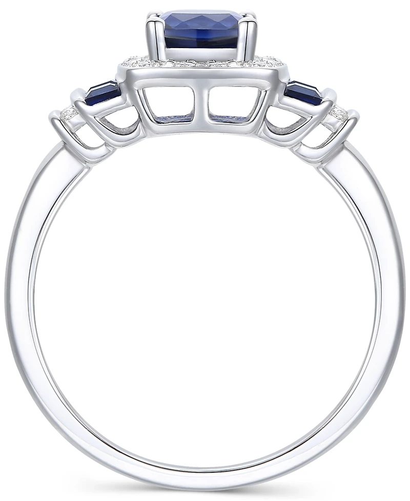 Lab-Grown Opal (3/8 ct. t.w.) & White Sapphire (1/6 Statement Ring 14k Rose Gold-Plated Sterling Silver (Also Ruby