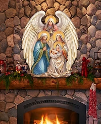 Designocracy Nativity with Angel Christmas Wooden Door Decor Wall Decor G. DeBrekht