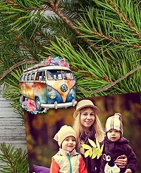 Designocracy Holiday Wooden Clip-On Ornaments Volkswagen Vans Set of 6 G. DeBrekht