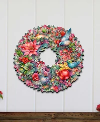 Designocracy Holiday Wooden Door Decor Wall Decor Summer Blooms Wreath G. DeBrekht