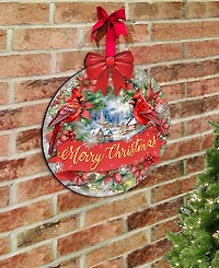 Designocracy Merry Christmas Wooden Door Decor Welcome Sign Hanging Decoration G. DeBrekht