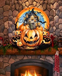 Designocracy Holiday Door Decor Wooden Wall Decor Haunted House G. DeBrekht
