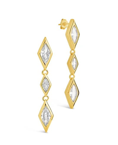 Sterling Forever Cubic Zirconia Lissie Drop Stud Earrings