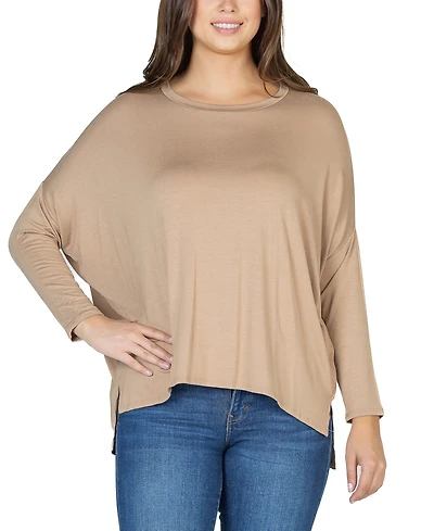 24seven Comfort Apparel Women's Long Sleeve Oversized Dolman Top