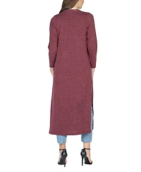 24seven Comfort Apparel Women's Long Duster Open Front Knit Cardigan Jacket