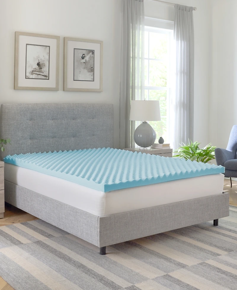 ProSleep 2.5" Gel-Infused Convoluted Memory Foam Mattress Topper, Queen