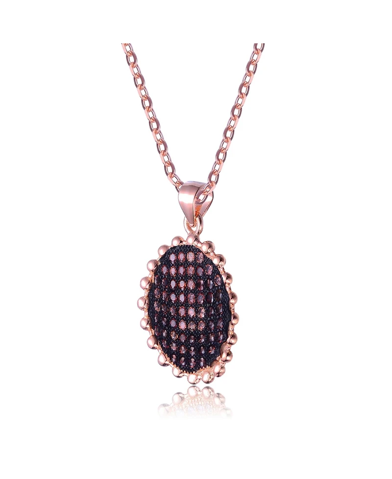 Sterling Silver Cubic Zirconia Oval Shaped Pendant