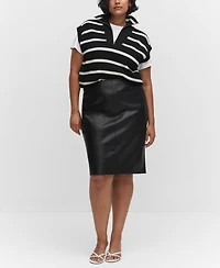 Mango Women's Faux-Leather Pencil Skirt