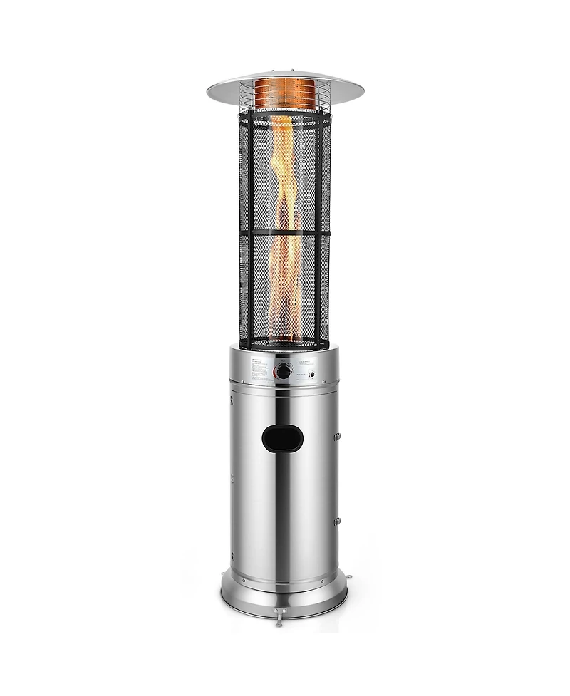 40000 Btu Patio Heaters Stainless Steel Round Propane Glass Tube Flame
