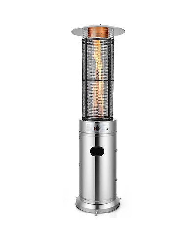 40000 Btu Patio Heaters Stainless Steel Round Propane Glass Tube Flame