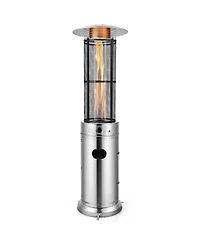 40000 Btu Patio Heaters Stainless Steel Round Propane Glass Tube Flame