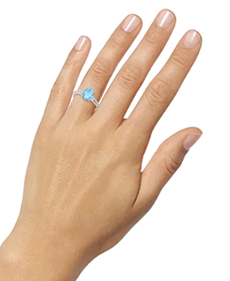 Amethyst (1-1/2 ct. t.w.) & Lab-Grown White Sapphire (1/8 Swirl Ring 14k Gold-Plated Sterling Silver (Also Additional Gemstones)