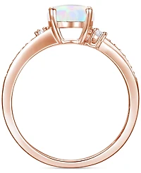Amethyst (1-1/2 ct. t.w.) & Lab-Grown White Sapphire (1/8 Swirl Ring 14k Gold-Plated Sterling Silver (Also Additional Gemstones)