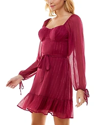 As U Wish Juniors' Flounce-Hem Fit & Flare Dress