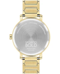 Movado Women's Bold Evolution 2.0 Swiss Quartz Ionic Plated Light Gold-Tone 2 Steel Watch 34mm
