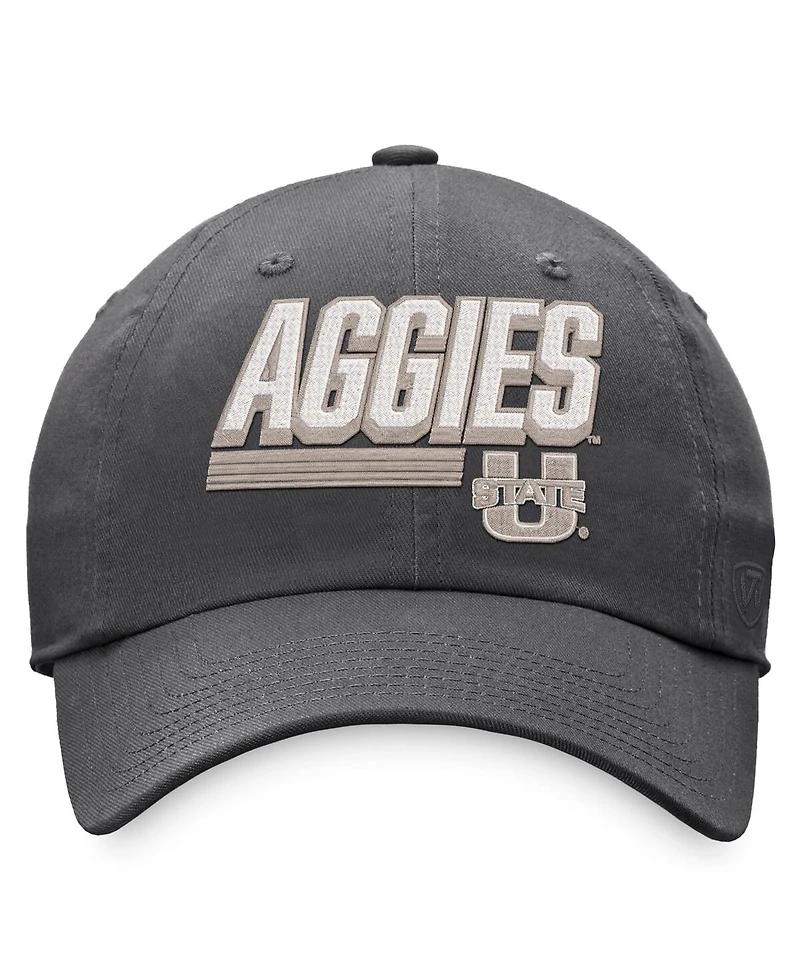 Men's Top of the World Charcoal Utah State Aggies Slice Adjustable Hat