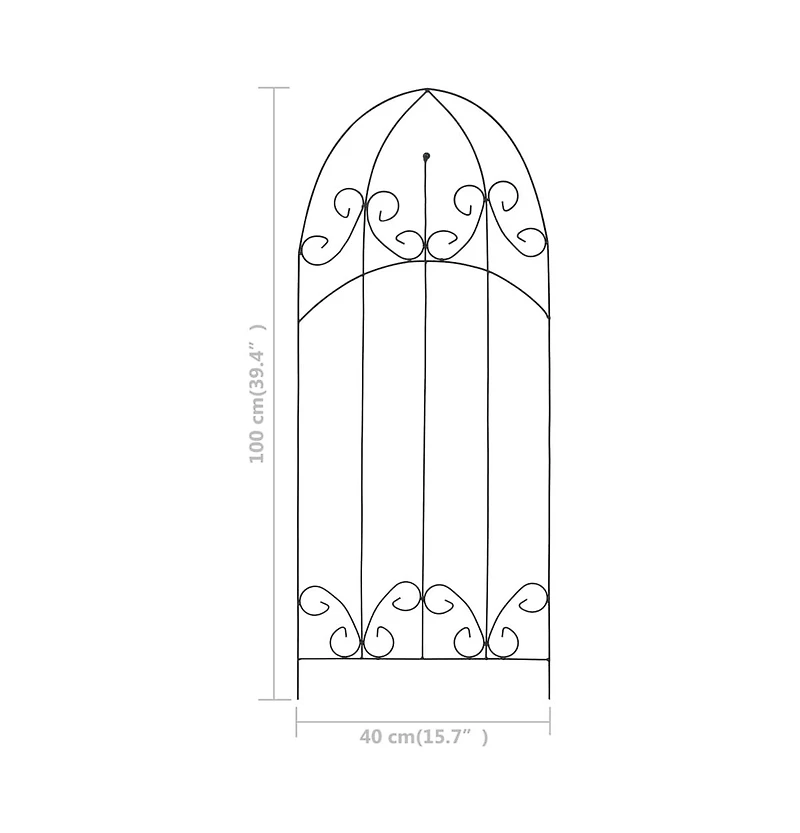 Plant Climbing Racks 3 pcs Black 15.7"x39.4" Iron