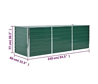 Garden Raised Bed Galvanized Steel 94.5"x31.5"x31.3" Green