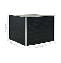 Raised Garden Bed Anthracite 39.4"x39.4"x30.3" Galvanized Steel