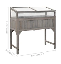 Raised Bed with Greenhouse 43.3"x21.3"x47.2" Solid Fir Wood