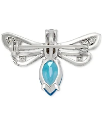 Marcasite (3/8 ct. t.w.) & Cubic Zirconia Dragonfly Pin in Sterling Silver