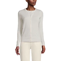 Lands' End Women's Fine Gauge Cotton Cardigan Sweater