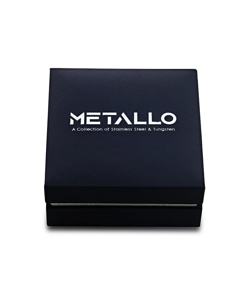 Metallo Stainless Steel 12mm Carbon Fiber Cuban Bracelet