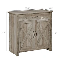 Homcom 32" Modern Farm Style Sideboard Storage Buffet Server Cabinet Organizer