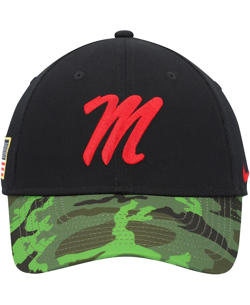 Men's Nike Black, Camo Ole Miss Rebels Veterans Day 2Tone Legacy91 Adjustable Hat