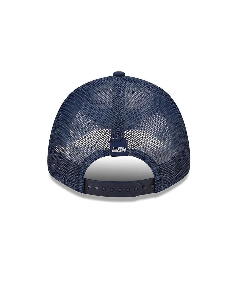 Women's New Era College Navy Seattle Seahawks Team Trucker 9FORTY Snapback Hat