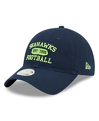 Women's New Era College Navy Seattle Seahawks Formed 9TWENTY Adjustable Hat